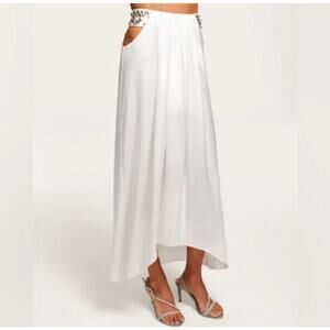 NWT Ramy Brook Ivory Embellished Cutout Waist Skirt Sz 0 Retail $575